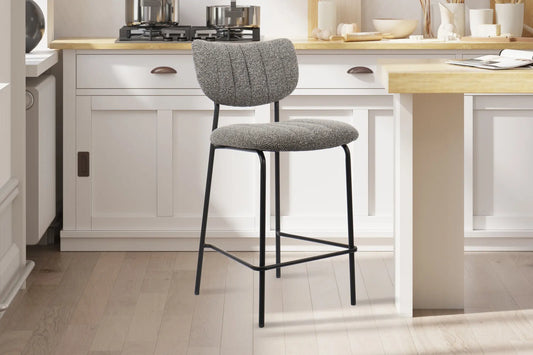 Lot de Chaises de Bar ANITA en Tissu Gris Foncé - 46 x 53 cm ROUSSEAU