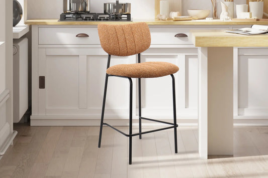 Lot de Chaises de Bar ANITA en Tissu Orange - 46 x 53 cm ROUSSEAU