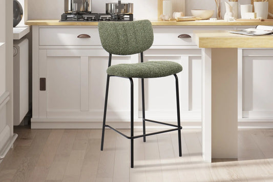 Lot de Chaises de Bar ANITA en Tissu Vert - 46 x 53 cm ROUSSEAU