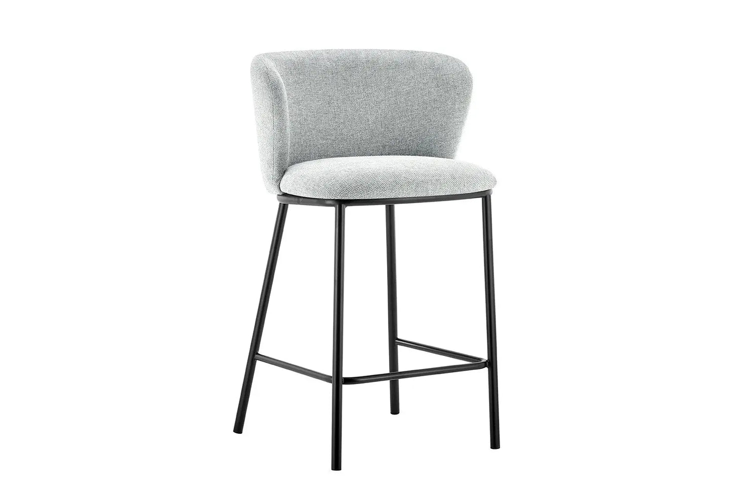 Lot de Chaises de Bar ARTHURO en Tissu Gris Clair - 53 x 50.5 cm ROUSSEAU