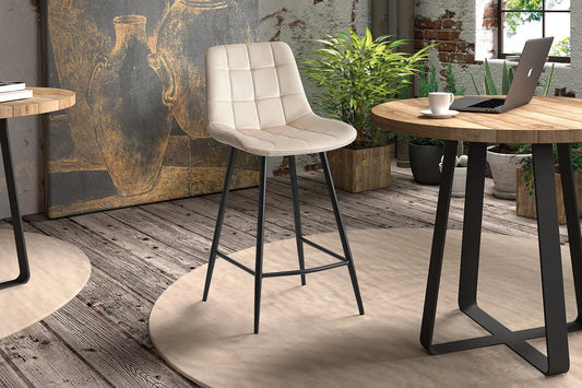 Lot de Chaises de Bar BOYE en Tissu Velours Vert - 42 x 51.5 cm ROUSSEAU