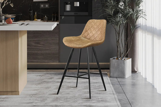 Lot de Chaises de Bar HINAYA en Tissu Velours Côtelé Gris Foncé - 54 x 59 cm (Copie) ROUSSEAU