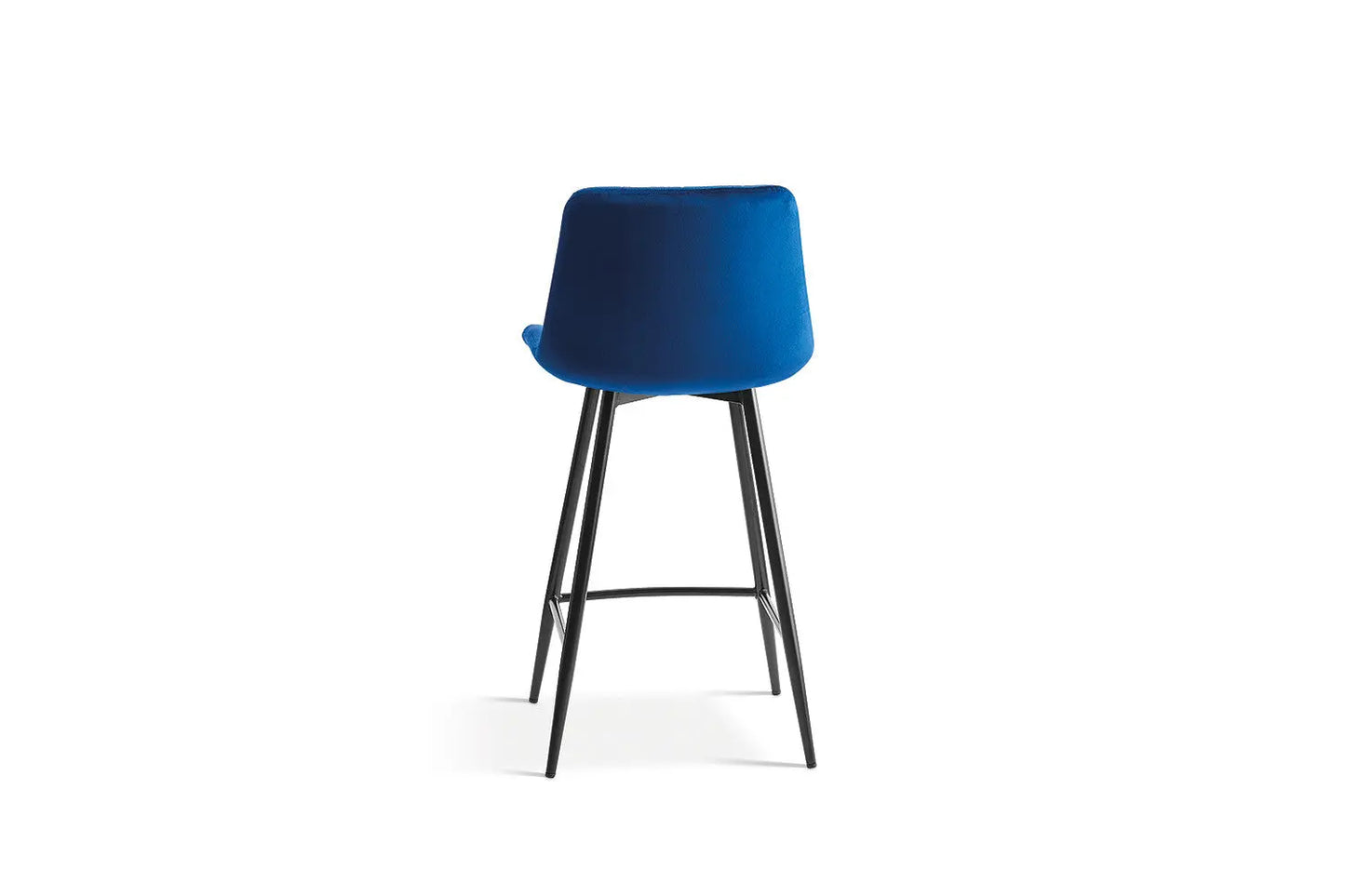 Lot de Chaises de Bar JULIA en Tissu Velours Bleu - 46 x 36 cm TiKoya