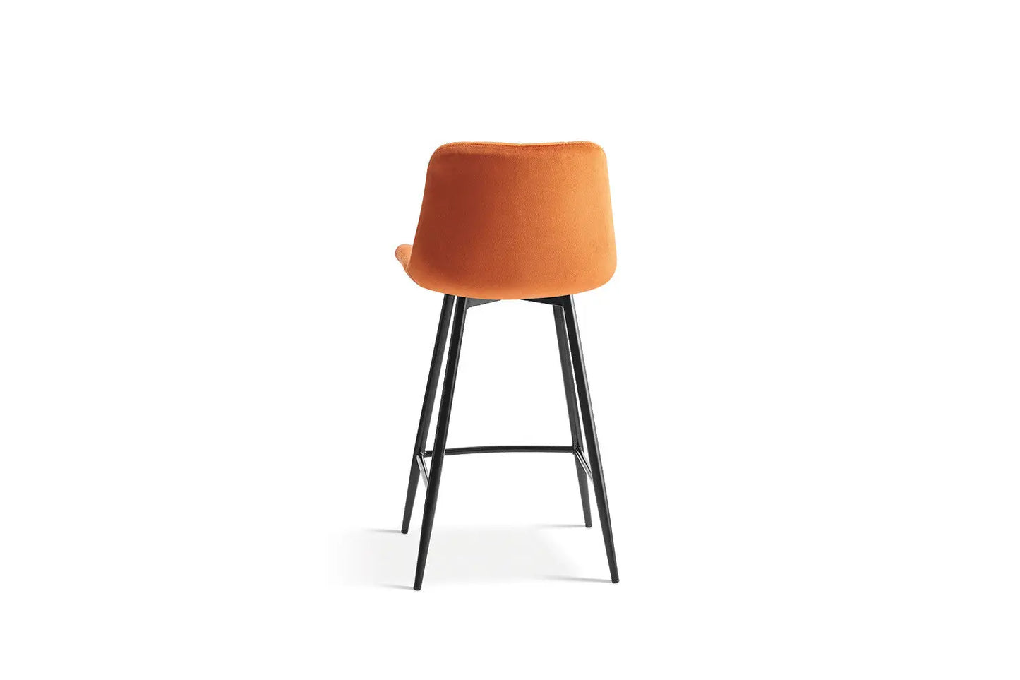 Lot de Chaises de Bar JULIA en Tissu Velours Orange - 46 x 36 cm TiKoya