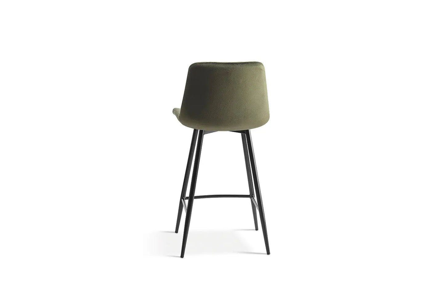 Lot de Chaises de Bar JULIA en Tissu Velours Vert - 46 x 36 cm TiKoya