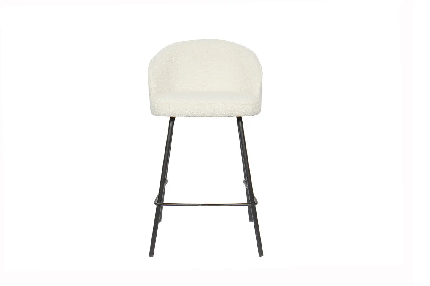 Lot de Chaises de Bar JUNYA en Tissu Bouclé Blanc - 52 x 51 cm ROUSSEAU