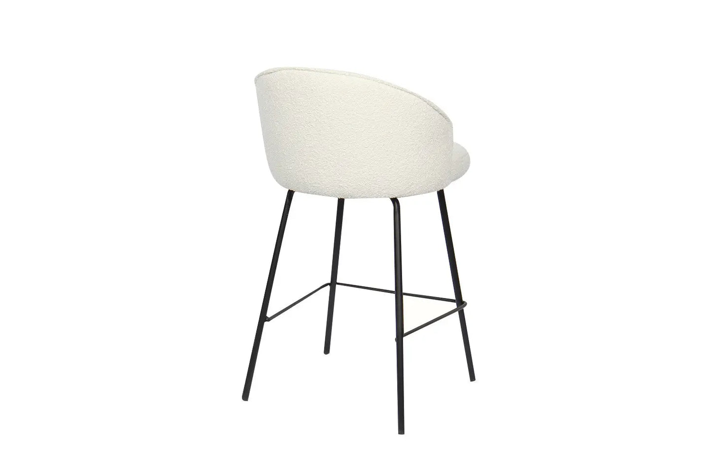 Lot de Chaises de Bar JUNYA en Tissu Bouclé Blanc - 52 x 51 cm ROUSSEAU