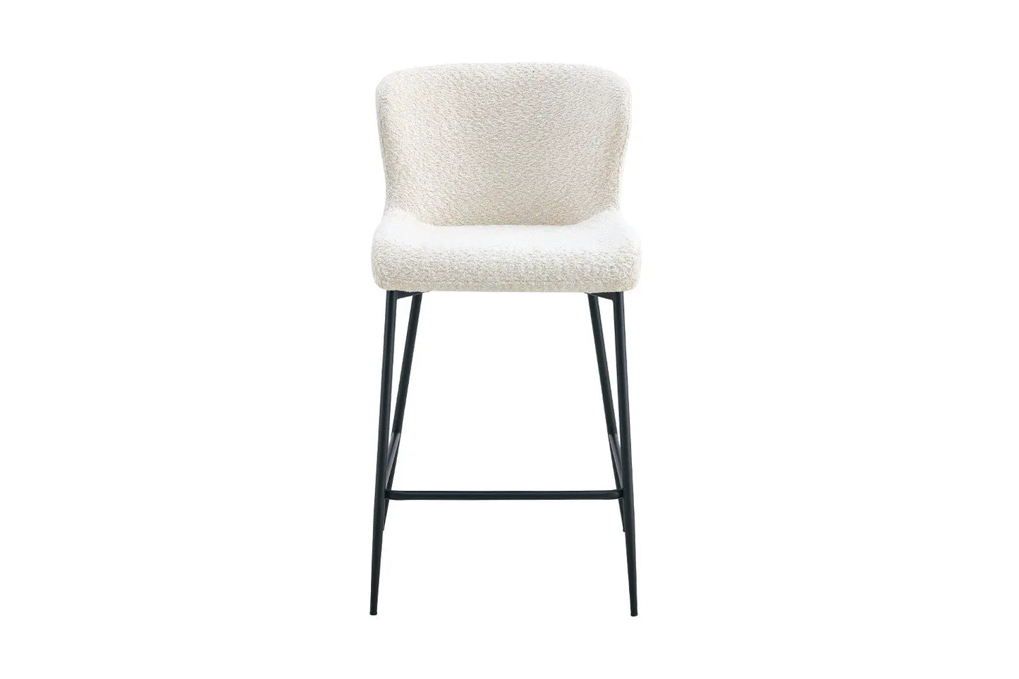 Lot de Chaises de Bar LISE en Tissu Bouclé Écru - 51.5 x 56 cm ROUSSEAU