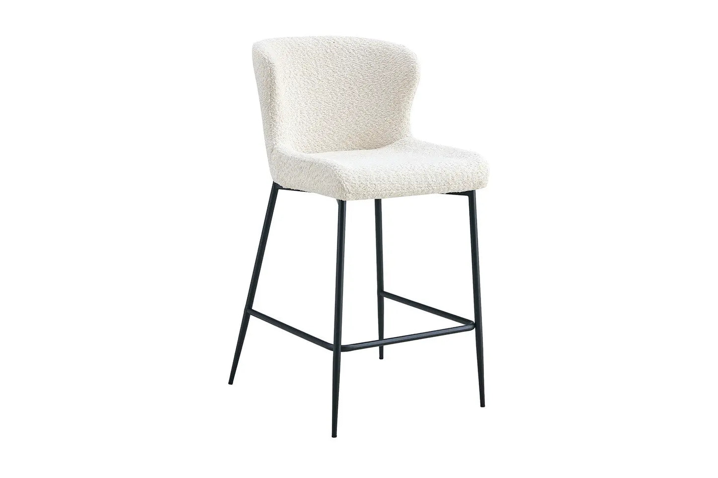Lot de Chaises de Bar LISE en Tissu Bouclé Écru - 51.5 x 56 cm ROUSSEAU