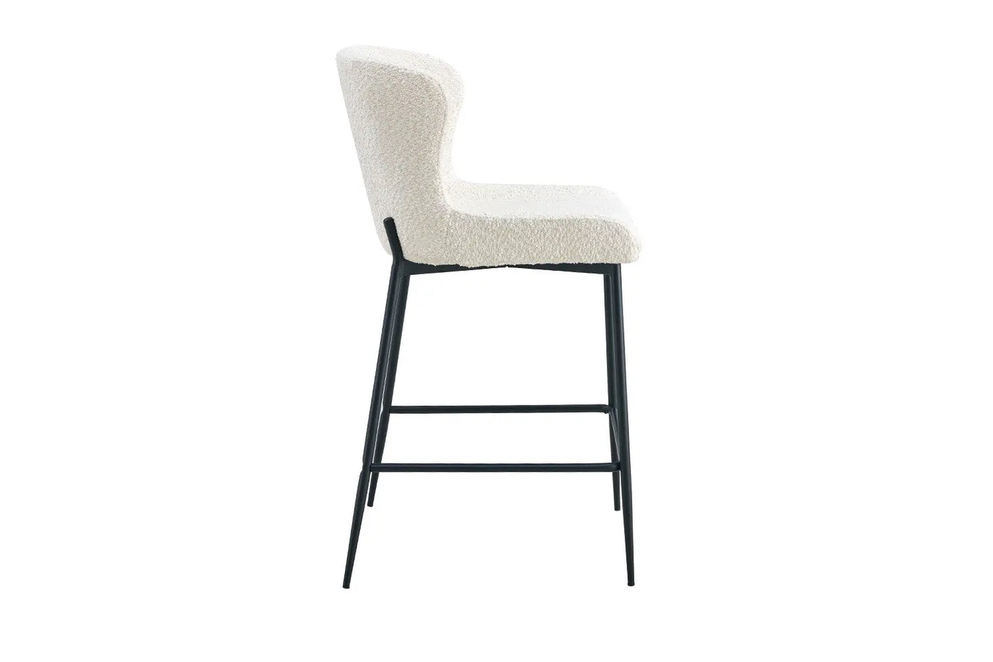 Lot de Chaises de Bar LISE en Tissu Bouclé Écru - 51.5 x 56 cm ROUSSEAU