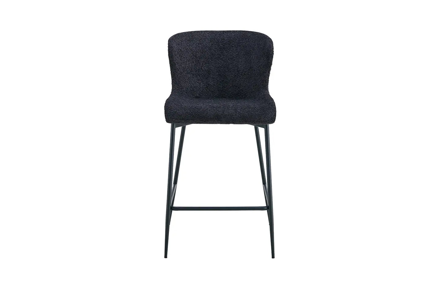 Lot de Chaises de Bar LISE en Tissu Bouclé Gris Foncé - 51.5 x 56 cm ROUSSEAU