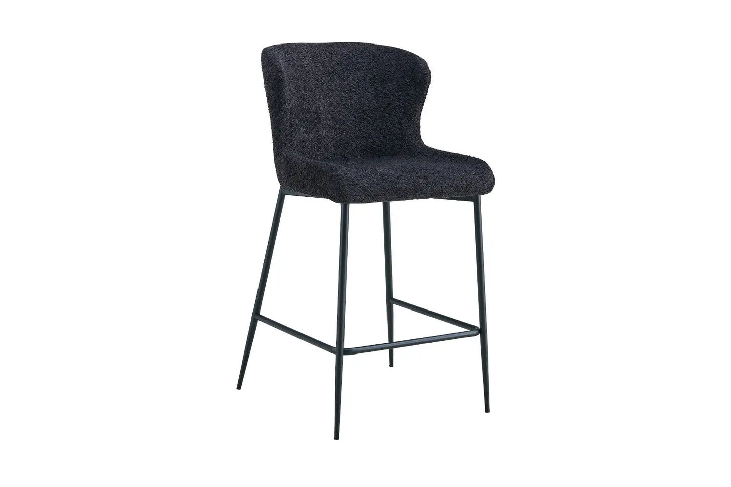 Lot de Chaises de Bar LISE en Tissu Bouclé Gris Foncé - 51.5 x 56 cm ROUSSEAU