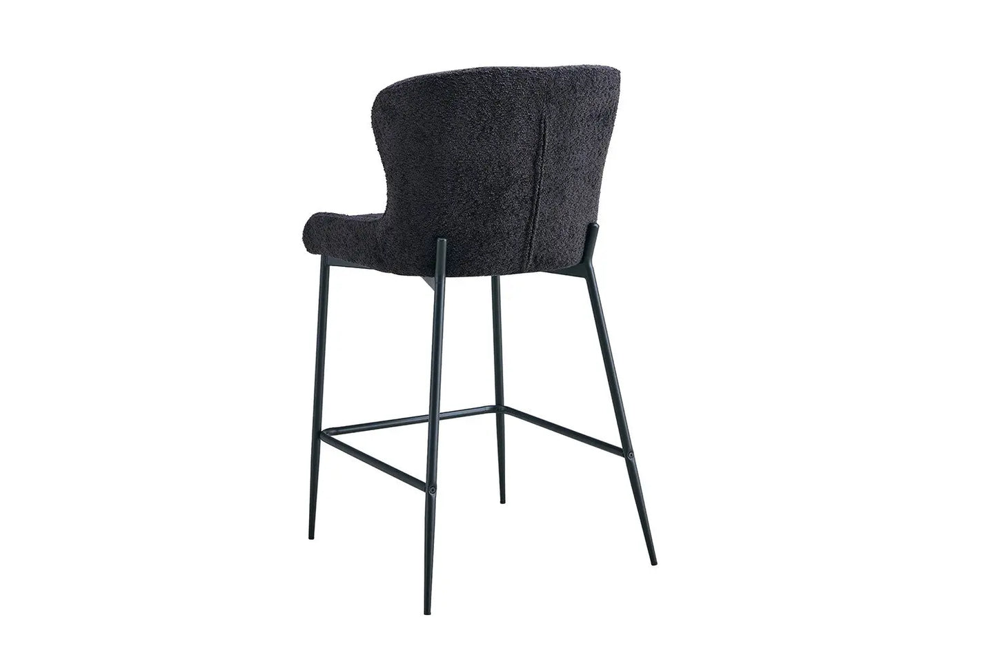 Lot de Chaises de Bar LISE en Tissu Bouclé Gris Foncé - 51.5 x 56 cm ROUSSEAU