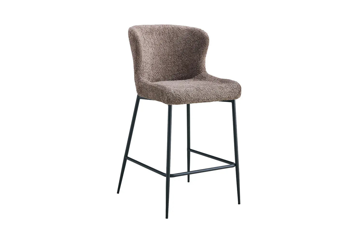 Lot de Chaises de Bar LISE en Tissu Bouclé Sable - 51.5 x 56 cm ROUSSEAU