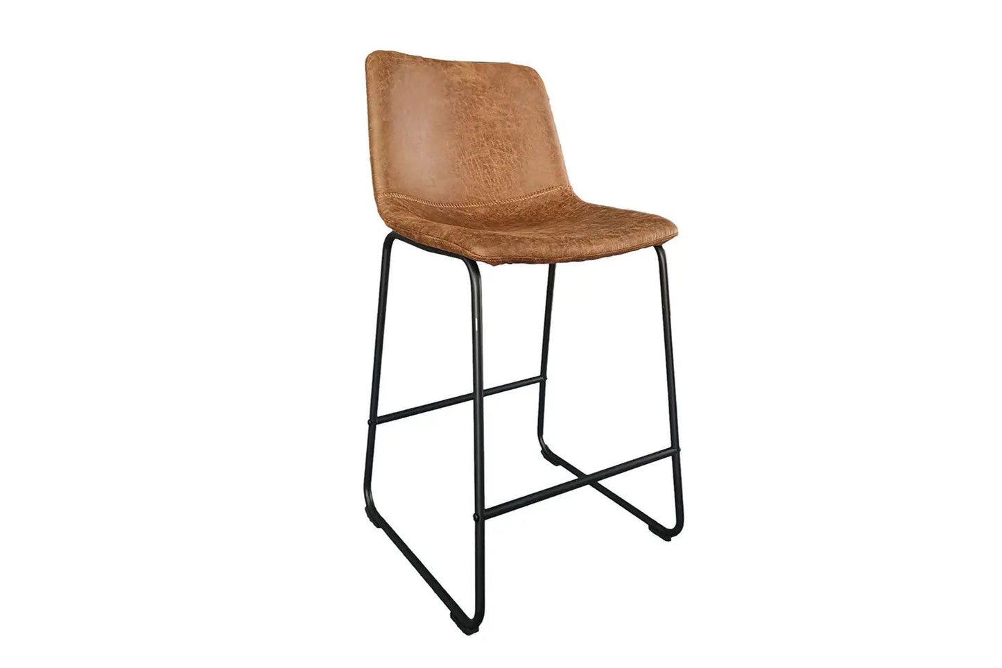 Lot de Chaises de Bar MANCYA en PU Cognac - 48 x 56 cm ROUSSEAU