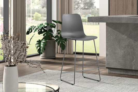 Lot de Chaises de Bar MARYA en PP Gris - 51 x 44 cm ROUSSEAU