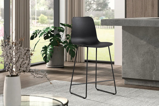 Lot de Chaises de Bar MARYA en PP Noir - 51 x 44 cm ROUSSEAU