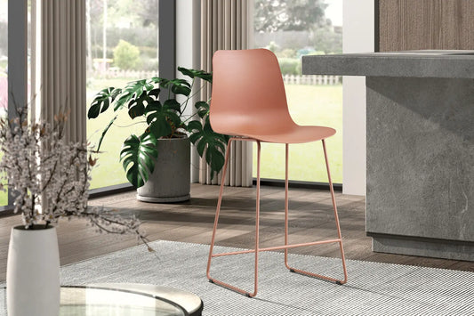 Lot de Chaises de Bar MARYA en PP Terracotta - 51 x 44 cm ROUSSEAU