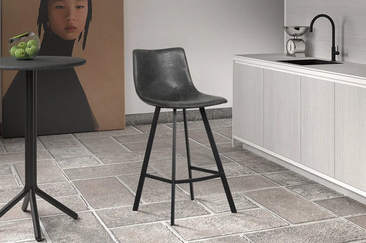 Lot de Chaises de Bar OZAYA en PU Noir - 45 x 49 cm ROUSSEAU