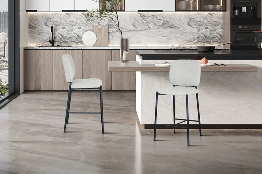 Lot de Chaises de Bar SOPHYA en Tissu Beige - 47 x 56 cm ROUSSEAU