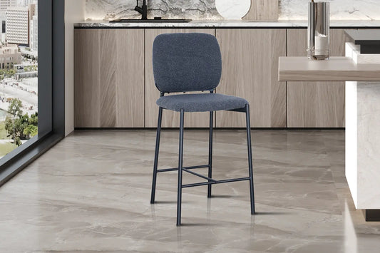 Lot de Chaises de Bar SOPHYA en Tissu Gris Foncé - 47 x 56 cm ROUSSEAU