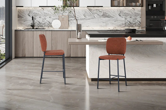 Lot de Chaises de Bar SOPHYA en Tissu Rouille - 47 x 56 cm ROUSSEAU