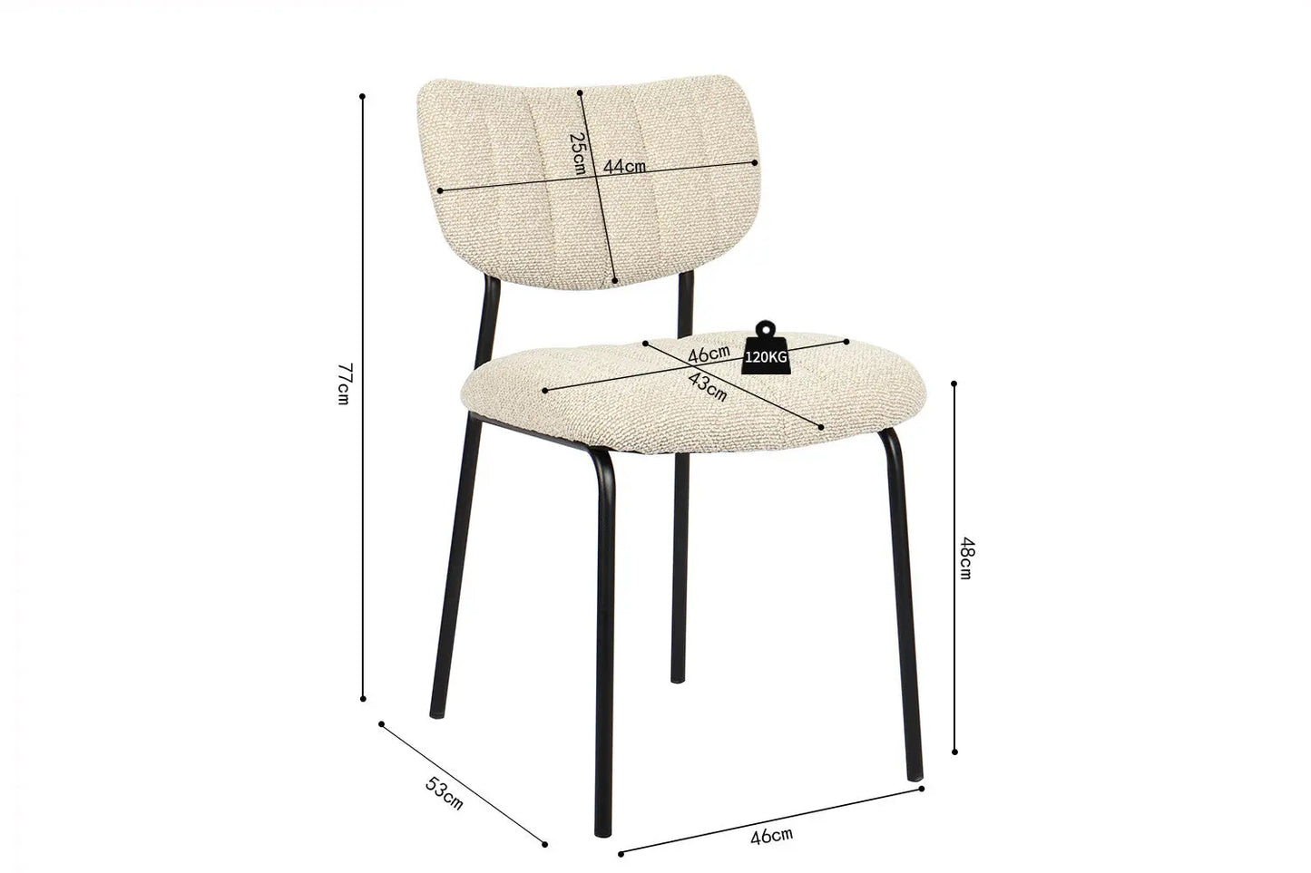 Lot de Chaises de Salle à Manger ANITA Beige - 72 x 53 cm ROUSSEAU