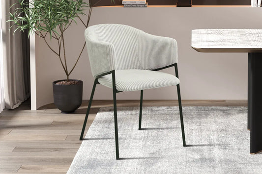 Lot de Chaises de Salle à Manger HINYA en Tissu Gris Clair - 54 x 62 cm ROUSSEAU