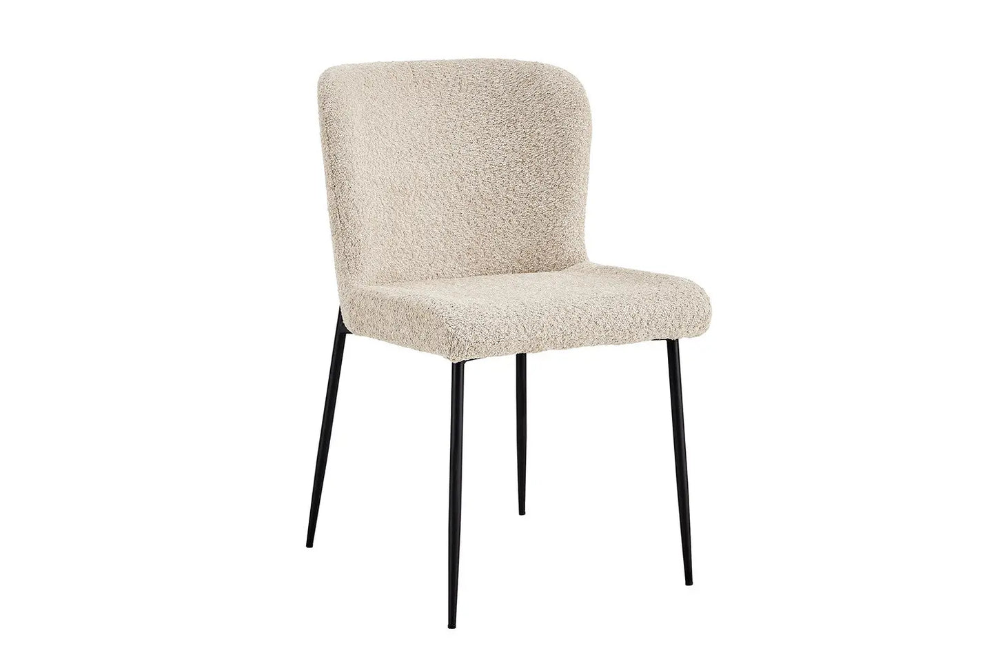 Lot de Chaises de Salle à Manger LISE Bouclé Bouclé Beige - 58 x 52 cm ROUSSEAU