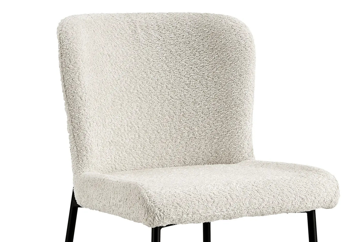 Lot de Chaises de Salle à Manger LISE Bouclé Ecru - 58 x 52 cm ROUSSEAU