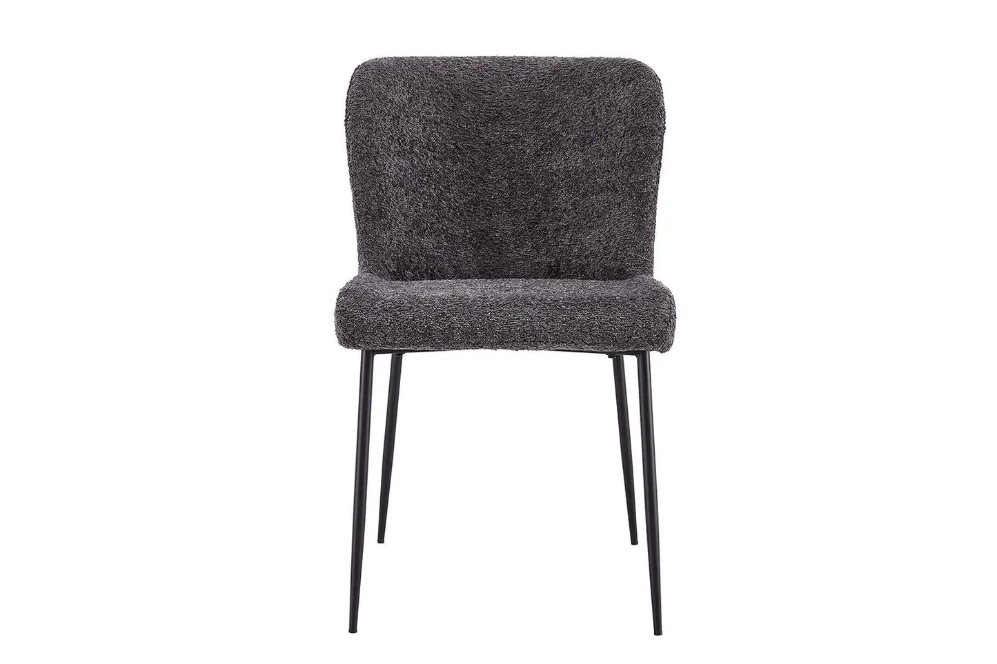 Lot de Chaises de Salle à Manger LISE Bouclé Gris Foncé - 58 x 52 cm ROUSSEAU