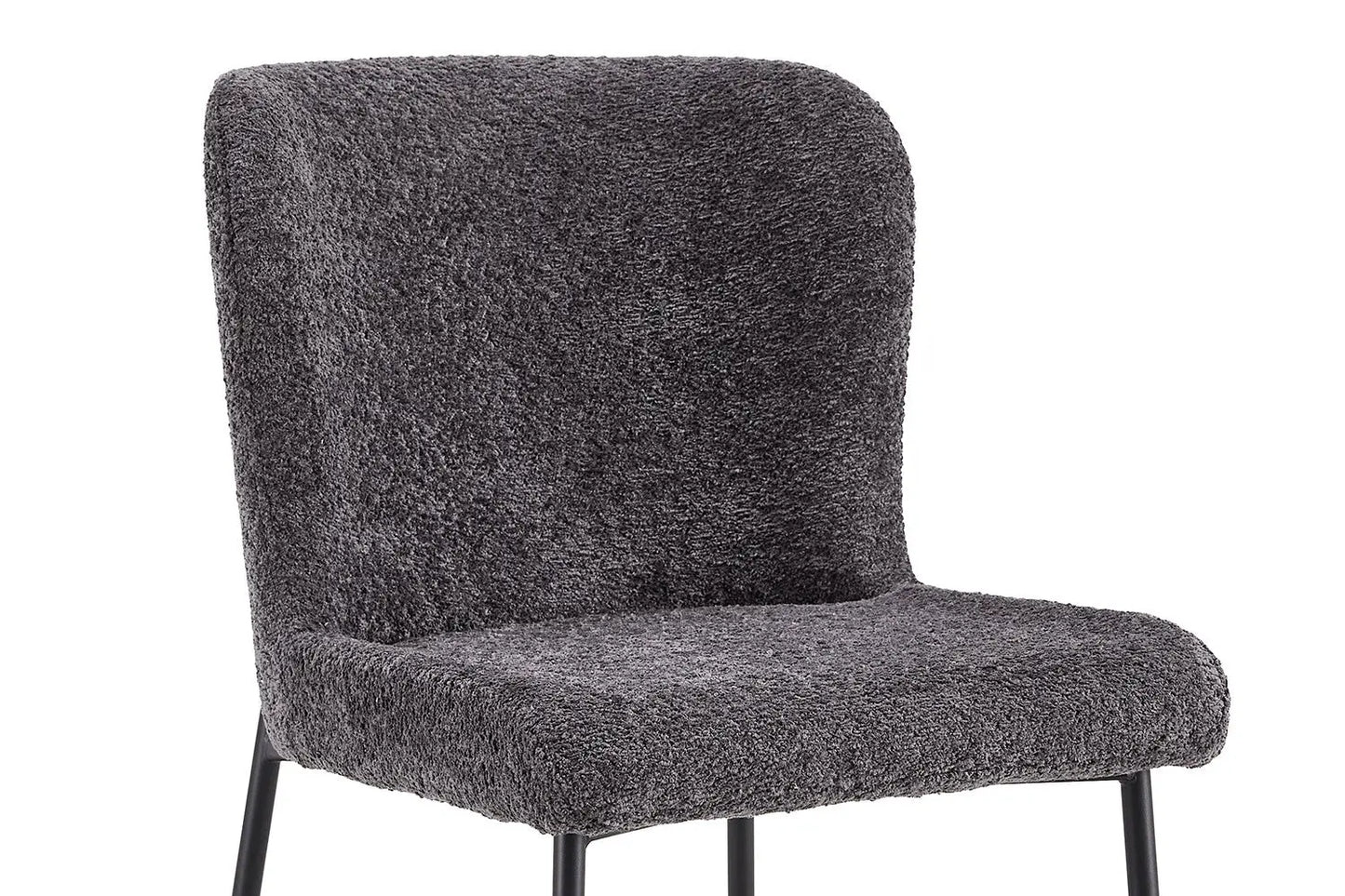 Lot de Chaises de Salle à Manger LISE Bouclé Gris Foncé - 58 x 52 cm ROUSSEAU
