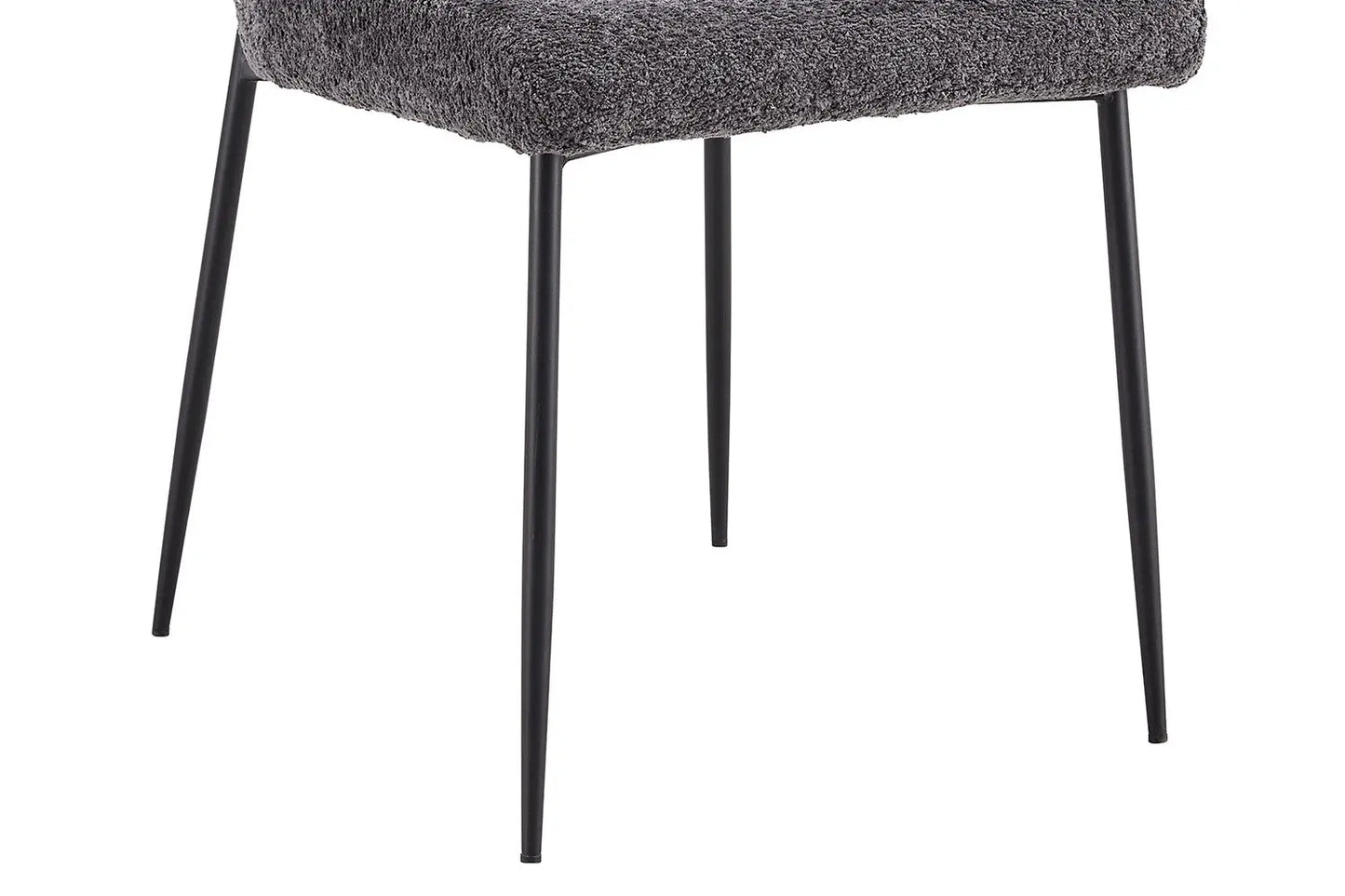 Lot de Chaises de Salle à Manger LISE Bouclé Gris Foncé - 58 x 52 cm ROUSSEAU