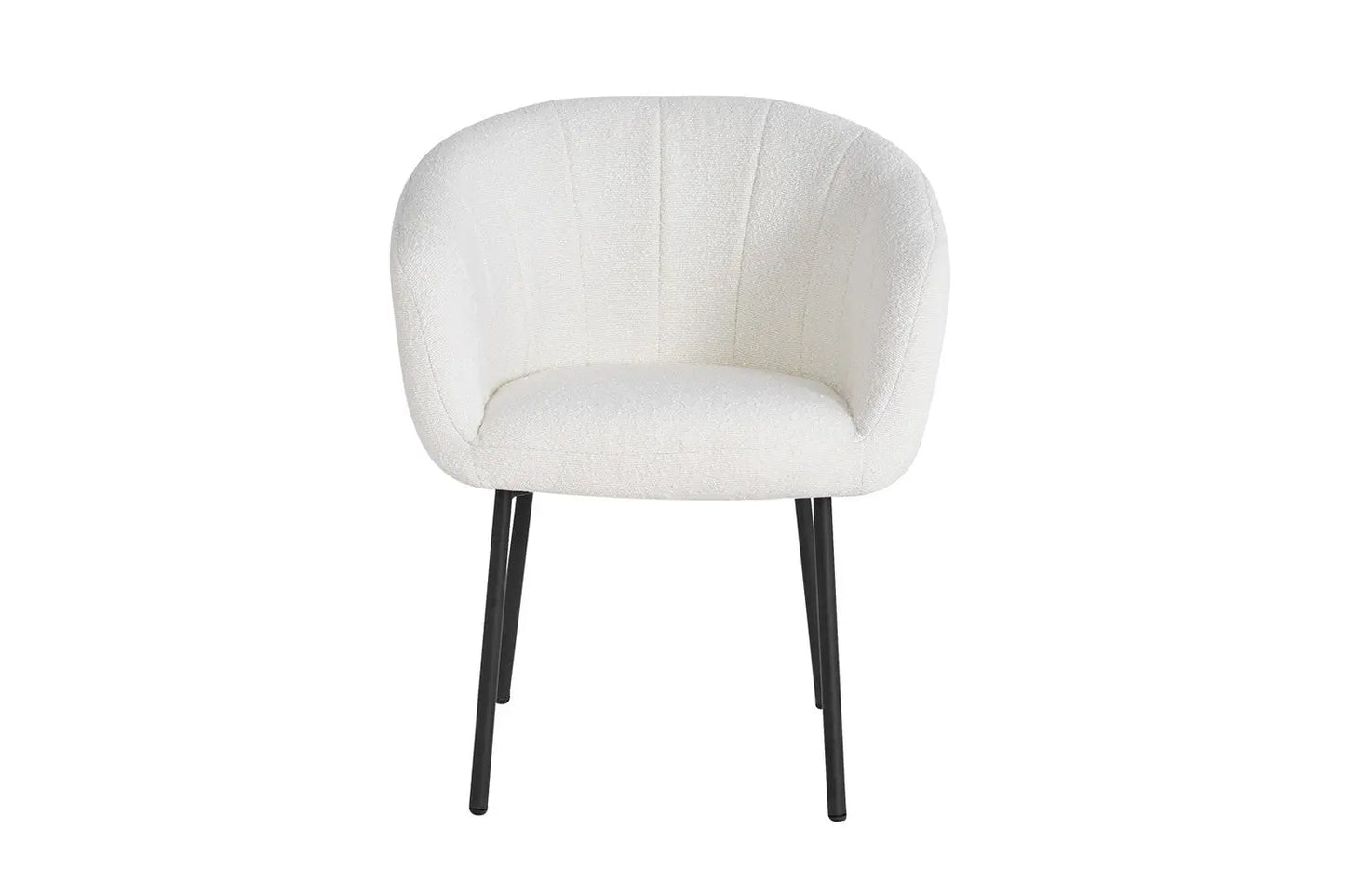 Lot de Chaises de Salle à Manger SAVINA en Tissu Bouclé Blanc - 57 x 62 cm ROUSSEAU