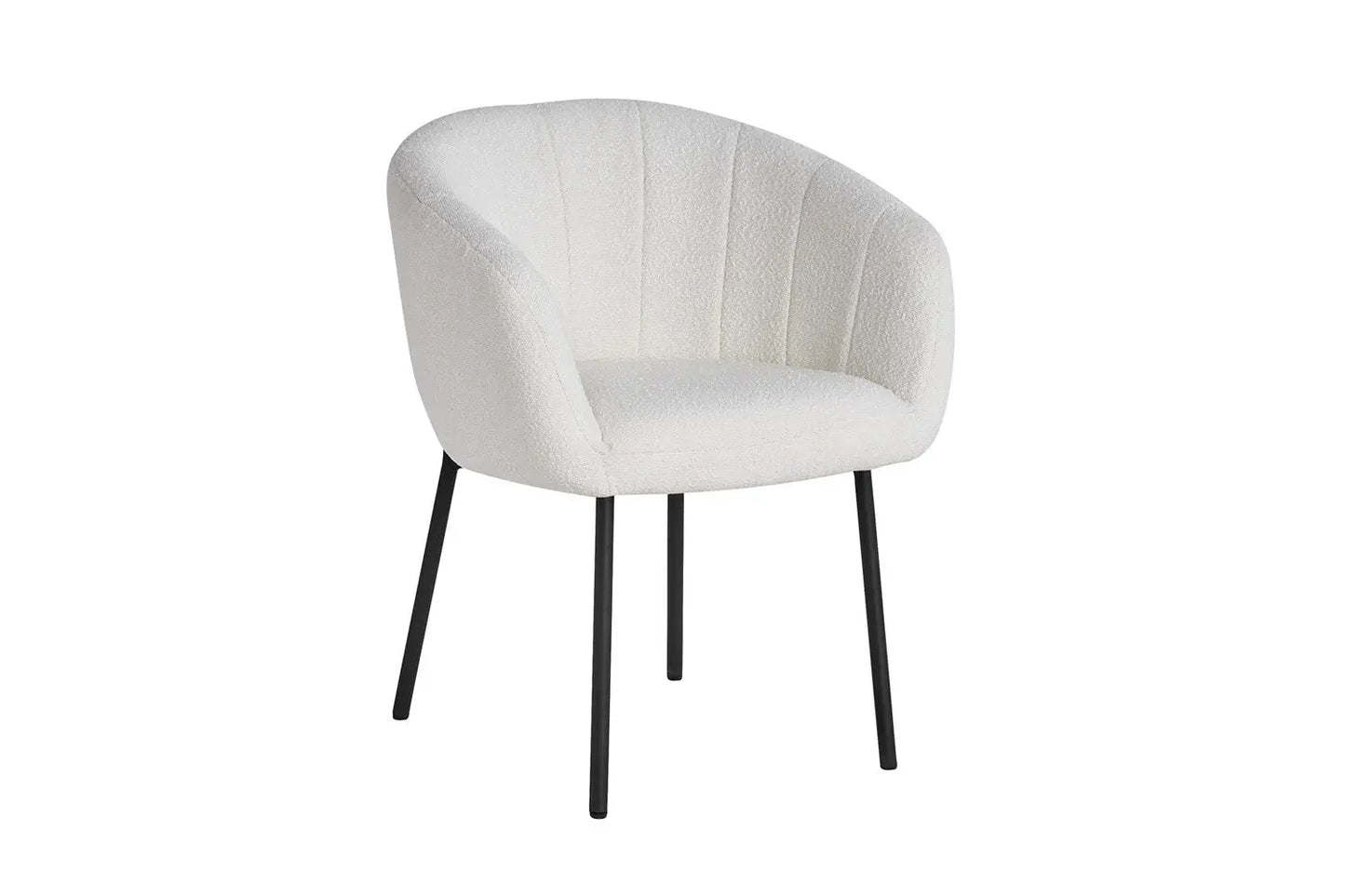 Lot de Chaises de Salle à Manger SAVINA en Tissu Bouclé Blanc - 57 x 62 cm ROUSSEAU
