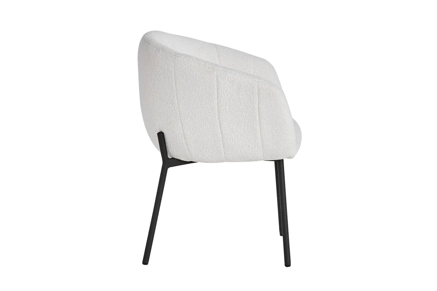 Lot de Chaises de Salle à Manger SAVINA en Tissu Bouclé Blanc - 57 x 62 cm ROUSSEAU