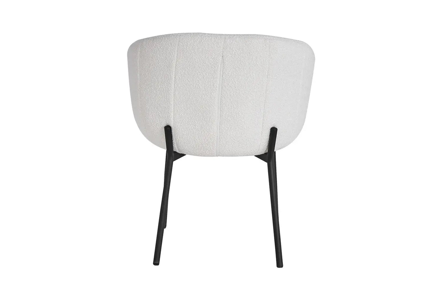 Lot de Chaises de Salle à Manger SAVINA en Tissu Bouclé Blanc - 57 x 62 cm ROUSSEAU