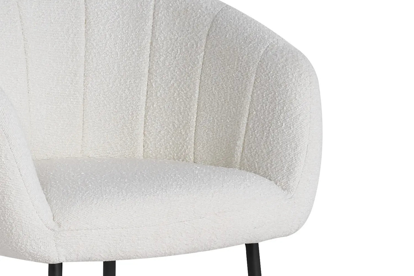 Lot de Chaises de Salle à Manger SAVINA en Tissu Bouclé Blanc - 57 x 62 cm ROUSSEAU