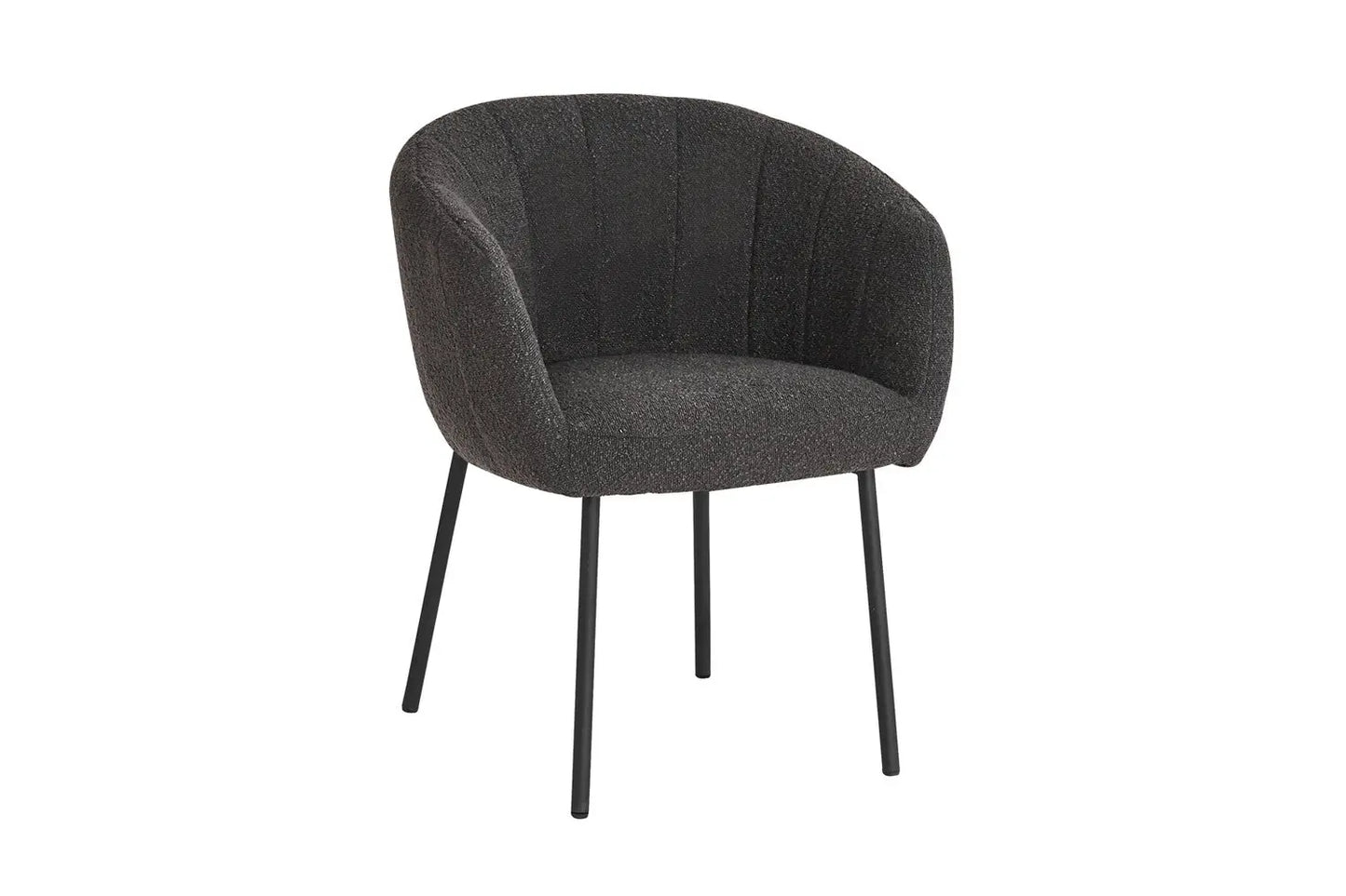 Lot de Chaises de Salle à Manger SAVINA en Tissu Bouclé Gris - 57 x 62 cm ROUSSEAU