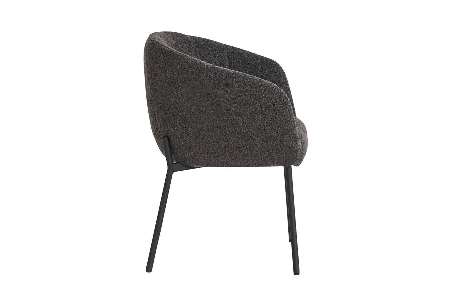 Lot de Chaises de Salle à Manger SAVINA en Tissu Bouclé Gris - 57 x 62 cm ROUSSEAU