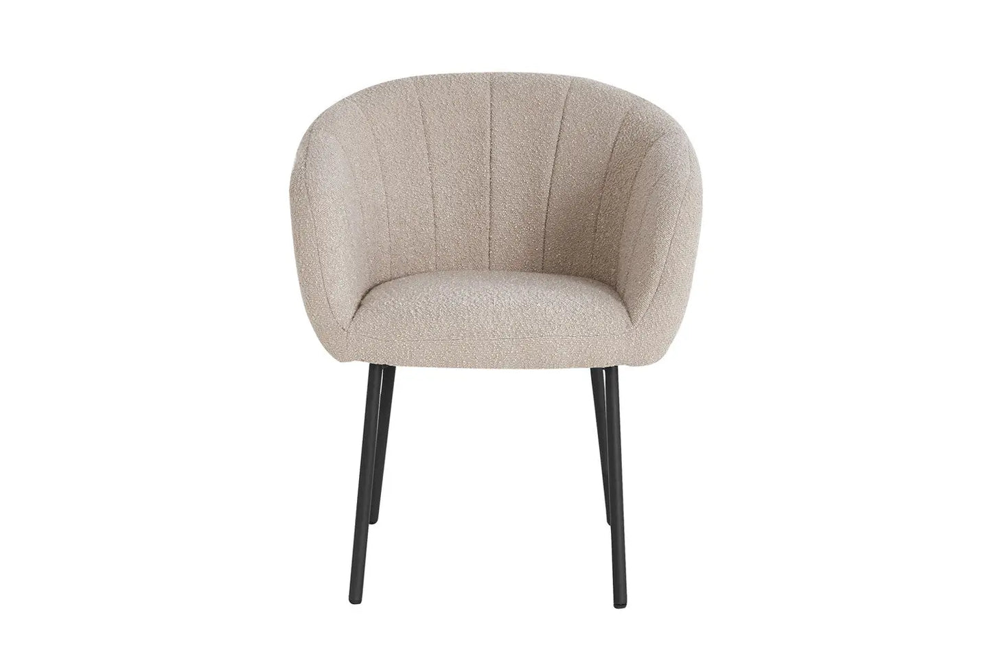 Lot de Chaises de Salle à Manger SAVINA en Tissu Bouclé Sable - 57 x 62 cm ROUSSEAU