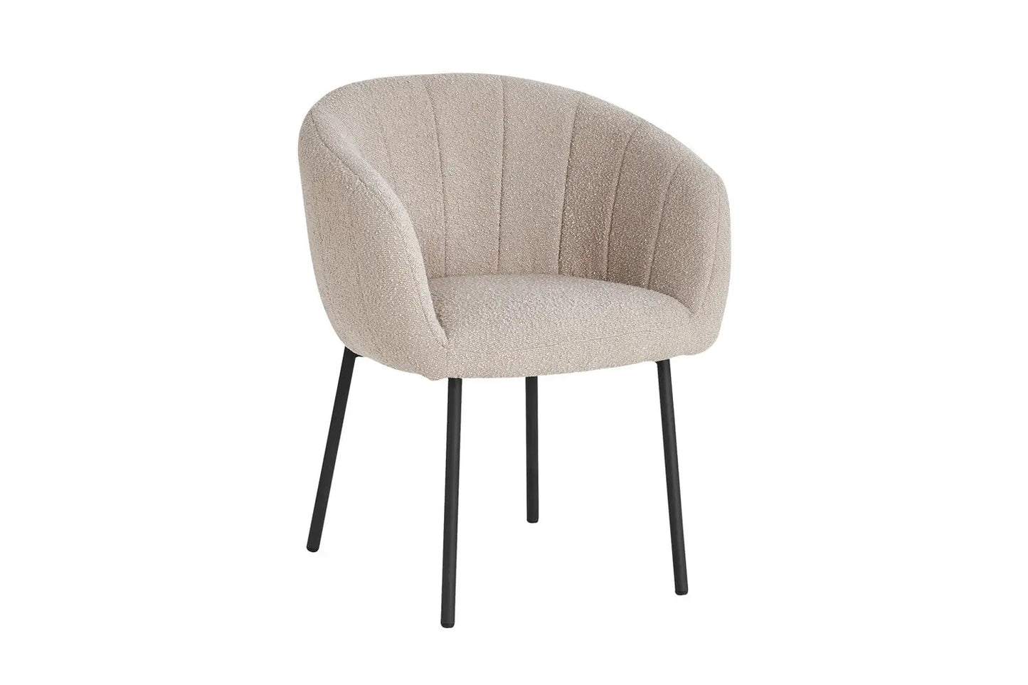 Lot de Chaises de Salle à Manger SAVINA en Tissu Bouclé Sable - 57 x 62 cm ROUSSEAU