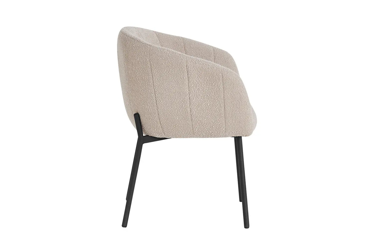 Lot de Chaises de Salle à Manger SAVINA en Tissu Bouclé Sable - 57 x 62 cm ROUSSEAU