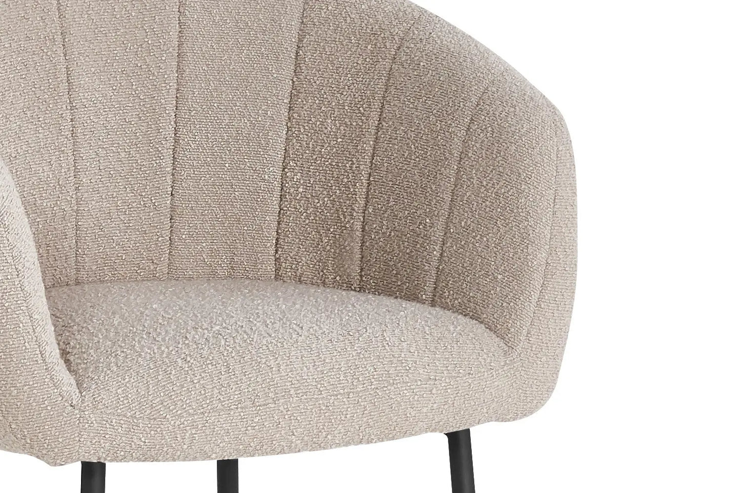 Lot de Chaises de Salle à Manger SAVINA en Tissu Bouclé Sable - 57 x 62 cm ROUSSEAU