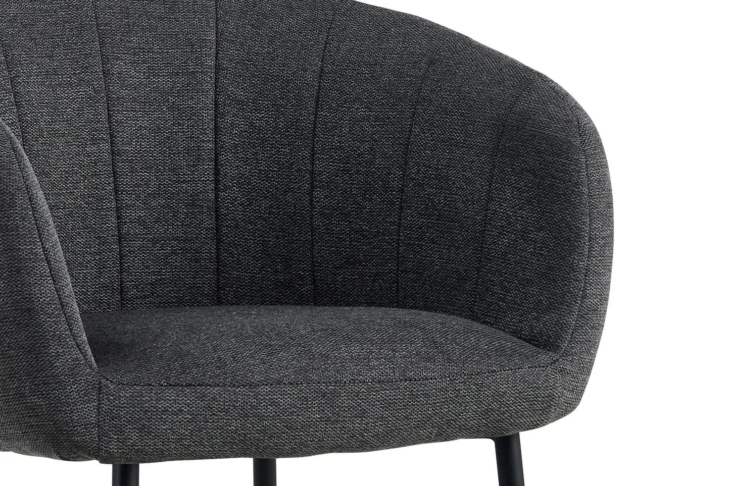 Lot de Chaises de Salle à Manger SAVINA en Tissu Gris Foncé - 57 x 62 cm ROUSSEAU