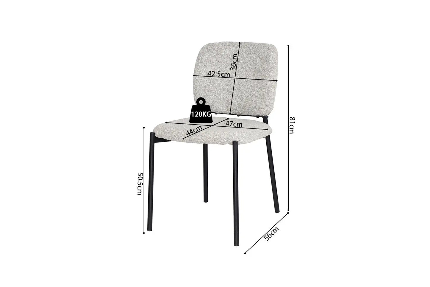 Lot de Chaises de Salle à Manger SOPHIE Beige - 43 x 50 cm ROUSSEAU