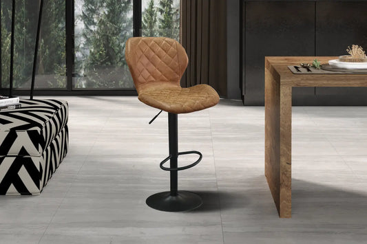 Lot de Tabourets de Bar MAYA en PU Cognac - 48 x 52 cm ROUSSEAU