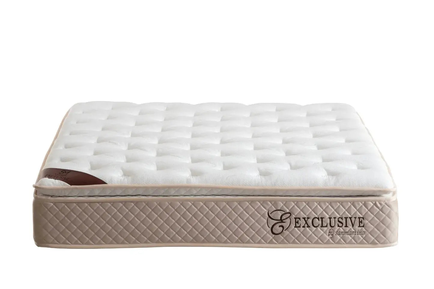 Matelas EXCLUSIF Ressorts Beige - 32 cm avec Surmatelas Intégré 140x190 cm SAN MARTINO