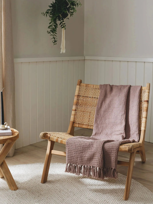 Plaid en Coton fait main Amelia Rose - 125x150 cm BENUTA