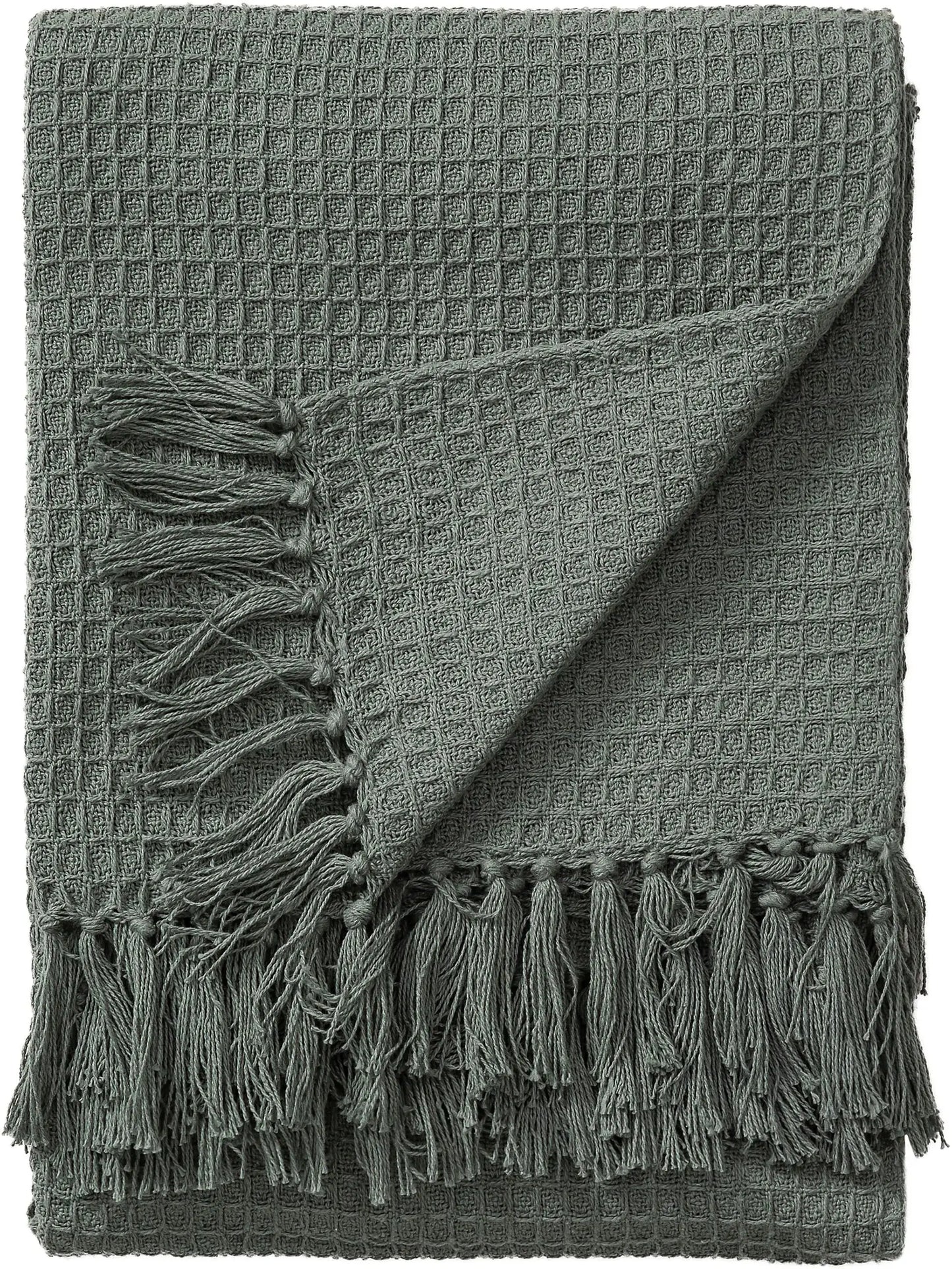 Plaid en Coton fait main Amelia Vert BENUTA